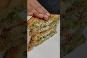 Sandwich recipe with mayonnaise #sandwich #breakfast #salad #vegsandwich #foodshorts #cooking