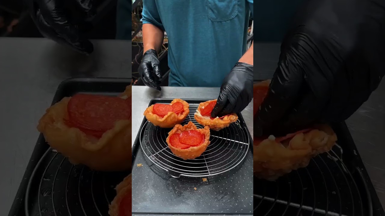 Crispy Fried Pizza Bowl #Shorts Crispy Fried Pizza Bowl #Shorts