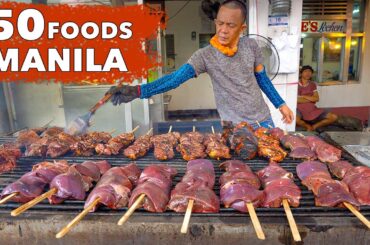 50 MUST TRY Filipino Street Foods in MANILA - Balut + Lechon + Crispy Pata + Soup #5 & more