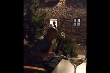 Paco de Lucia's Entre Dos Aguas (cover version excerpt for solo guitar) wine bar, Italy, June, 2025