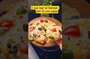 Instant Suji Pizza on Tawa | No Yeast No Oven! #shorts #nashta #pizza #suji #shorts  #recipe
