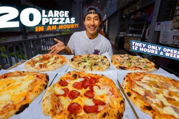 20 LARGE PIZZAS EATEN IN AN HOUR? | Hidden Pizza Gem in a Hawker Centre - ONLY OPEN 12 HOURS A WEEK!
