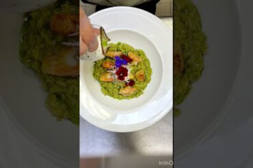 pesto risotto with sea food#youtubeshorts #food #foodie #ytshorts #viral #trending by #cheffood