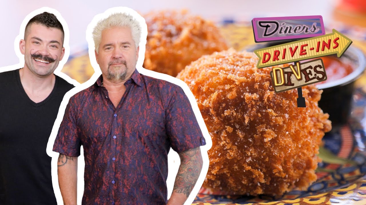 Guy Fieri and Joe Sasto Devour Beef Arancini in Chicago | Diners, Drive-Ins and Dives | Food Network Guy Fieri and Joe Sasto Devour Beef Arancini in Chicago | Diners, Drive-Ins and Dives | Food Network
