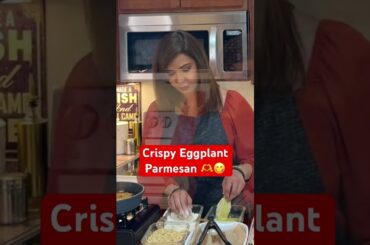 Easy Crispy Eggplant with  #redsauce #shortsvideo  #easymeals #vegetables #crispyeggplant #cooking