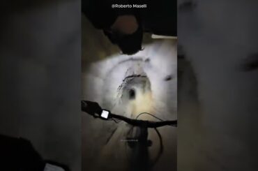 Riding a Bike Inside an Italian WW2 Bunker (@wolftrails_mountainbike_italy)