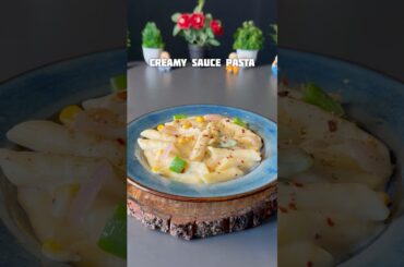 Recipe of white sauce pasta #shorts #recipe #pasta #easyrecipe