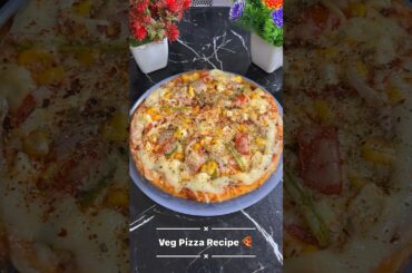 Veg Pizza Without Oven & Yeast | Veg Pizza Recipe | #shorts #pizza #vegetarianpizza