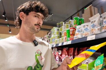 British boy tries Asian candy