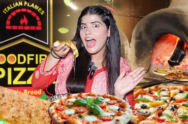 Eating Italian Flames Firewood Pizza | Best Street Pizza | Pooja Singh