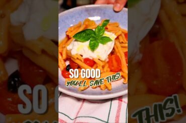 Pasta Recipe | Burrata & Cherry Tomatoes | Cooking Sounds #italianfood #pasta #asmr #shorts