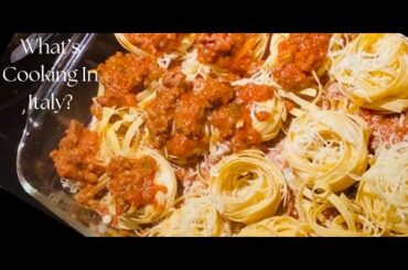 What's Cooking In Italy? Little Nests of Tagliatelle Pasta Bolognese Sauce Style