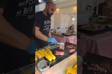 Italian "Salamelle" Sausages Sandwiches and "Arrosticini" Skewers.