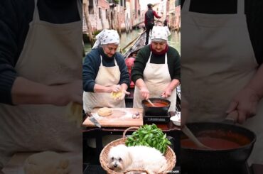 “Italian Grandmas with Dog Cooking Pasta on a Canal Boat” #grandmacooks  #food #africanfood