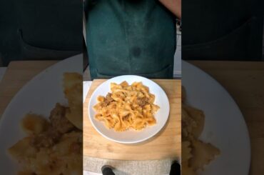 Roasted Pepper Sauce Pasta with Italian Sausage #pasta #shorts #cooking #recipe