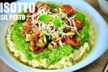 Italian Veg Risotto Recipe - Creamy Vegetarian Basil Pesto Italian Risotto - Sattvik Kitchen