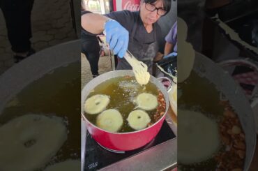Italy Street Food. Fried Apple Slices