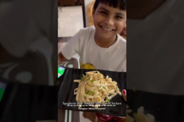 | Spaghetti with Alfredo Sauce and Chicken | #india #ajmerfoodfantasy #ytshorts #reels #viralpost