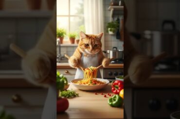 Food tastes better when it's made by cats #cat #funny #eating #italy #italianfood