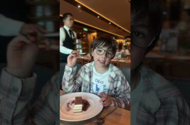 Tiramisu in Italian restaurant on ship. Desserts on Costa Smeralda. #costacruise  #food #dolce