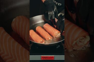 Wrapped salmon in butter, seared to crispy outside & melt-in-your-mouth inside.