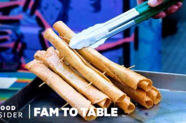 Fresh Flautas Served Hot And Crispy From This LA Food Stand | Fam To Table