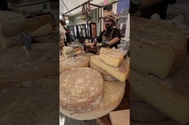 Big Wheels of Italian Cheese. Cheese Food Festival, Italy