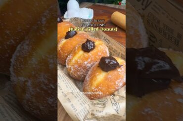 Bomboloni (Italian filled donuts),written recipe in description box #fyp #homechefattiya #ytshorts