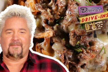 Guy Fieri Eats Bison Gravy Fries on #DDD | Diners, Drive-ins and Dives with Guy Fieri | Food Network