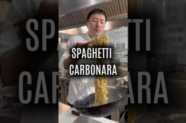 Spaghetti Carbonara aus dem Wok