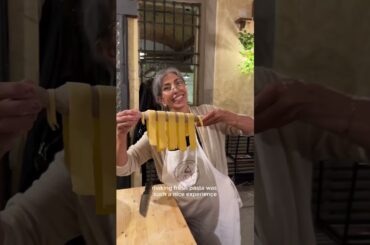 We surprised my mom with a pasta cooking class during our Italy mother-daughter trip and her