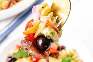 A bold, vibrant Italian antipasto pasta salad perfect for parties and easy meals.