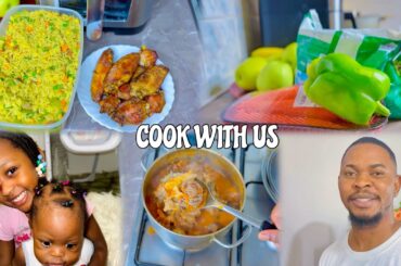 Mom with No Help Living in Italy|Cooking Nigeria fried Rice & Goat Meat Pepper Soup|Mom With No Help