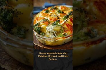 Cheesy Vegetable Bake with Potatoes, Broccoli, and Herbs