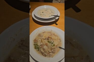 Delicious soup and salad at an Italian restaurant #italianfood