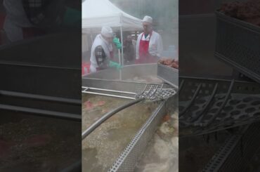 Cooking 2,500 Kg of Beef Stew. Italian Food Festival