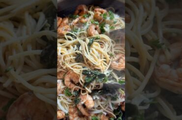 Shrimp with Spinach and Pasta #easyrecipes #pastatime