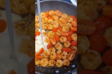 The BEST Creamy Shrimp Pasta #asmr #food #shorts