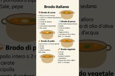 Brodo Italiano: Ricetta Base di Carne, Pesce, Pollo e Vegetale  #shorts #viralshort #viralvideo