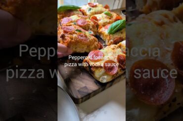 A festive pepperoni focaccia pizza that tastes really good