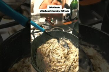 Chicken Fettuccine Alfredo in 10 minutes! Serve warm and ready-to-eat in a snap!