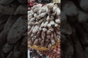 Orgy of Sausages from Spain and Italy. Italian Food Fair