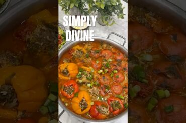 How to Make Mediterranean Stuffed Peppers - Dolma | Rich Saucy & Irresistibly Tender