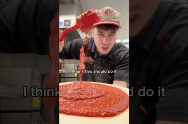 THE MOST AMOUNT OF SAUCE ON A PIZZA?!?! #pizza #youtubeshorts #viral #trending #food #video #cook