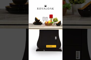 Royaloak Venice Italian Marble 6 Seater Dining Table Set