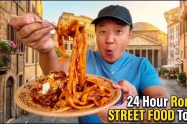 24 Hour ITALIAN STREET FOOD Tour in Rome Italy |  BEST EATS & Hidden Local Gems