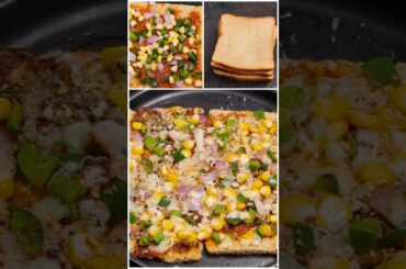 quick and easy bread pizza| tava bread pizza recipe #foodbreadpizza