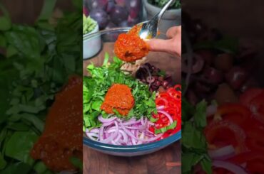 Mediterranean Tuna Pasta Salad #recipe #cooking