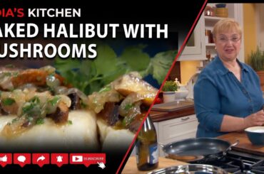 Baked Halibut with Mushrooms