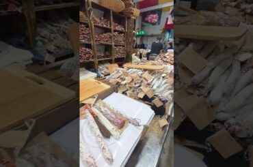 Orgy of Italian and Spanish Salami Sausages. Italy Food Festival